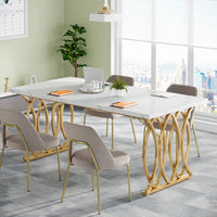 Moderner Executive-Schreibtisch mit goldenen Metallbeinen