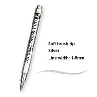 2/1Pc Pinsel Metallic Marker Stifte Gold Silber Farbe Permanent Kunst Marker Für Manga Handwerk Scrapbooking Schule Schreibwaren liefert