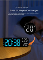 Digitaler Wecker, Temperatur und Datum, Wochenanzeige, Nachtmodus, Tischuhr, Sprachsteuerung, 12/24 Stunden, elektronische LED-Wecker