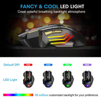 Wiederaufladbare Bluetooth Maus Drahtlose PC Gamer Maus Computer Gaming Maus Ergonomische Mause 5500 DPI Mäuse Für Laptop Ipad