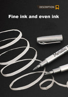 2/1Pc Pinsel Metallic Marker Stifte Gold Silber Farbe Permanent Kunst Marker Für Manga Handwerk Scrapbooking Schule Schreibwaren liefert