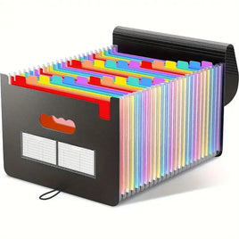 Expandable File Folder, 13/25 Pockets, A4 Size, File Organizer, Large Capacity, Portable Accordion File Box for Office
