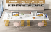 Moderner Executive-Schreibtisch mit goldenen Metallbeinen