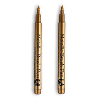 2/1Pc Pinsel Metallic Marker Stifte Gold Silber Farbe Permanent Kunst Marker Für Manga Handwerk Scrapbooking Schule Schreibwaren liefert