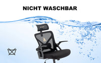 Symino Bürostuhl mit verstellbarer Kopfstütze, Armlehnen, Lordosenstütze, ergonomischer Bürostuhl, drehbarer Wippfunktion
