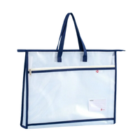 Transparent A3/A4 File Storage Bag, Thickened Multi-layer Zipper Bag, Large Capacity with Handle, Art Portfolio Case