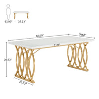 Moderner Executive-Schreibtisch mit goldenen Metallbeinen