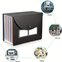 Erweiterbarer Aktenordner, 13/25 Taschen, A4-Format, Aktenordner, Organizer, großes Fassungsvermögen, tragbare Akkordean-Aktenbox für das Büro