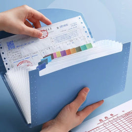 Portable Accordion 13 Pockets Expanding File Folder Plastic Business Document Organizer Card Home Office Supplies