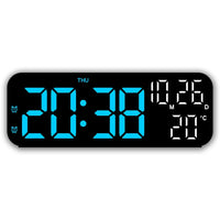 Digitaler Wecker, Temperatur und Datum, Wochenanzeige, Nachtmodus, Tischuhr, Sprachsteuerung, 12/24 Stunden, elektronische LED-Wecker