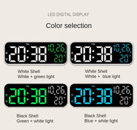 Digitaler Wecker, Temperatur und Datum, Wochenanzeige, Nachtmodus, Tischuhr, Sprachsteuerung, 12/24 Stunden, elektronische LED-Wecker