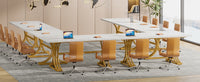 Moderner Executive-Schreibtisch mit goldenen Metallbeinen