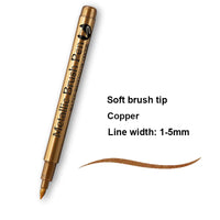 2/1Pc Pinsel Metallic Marker Stifte Gold Silber Farbe Permanent Kunst Marker Für Manga Handwerk Scrapbooking Schule Schreibwaren liefert