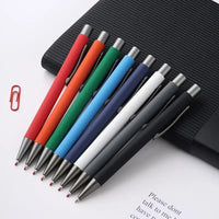 20-200 Stifte Großhandel Metall Kugelschreiber Werbestift Gummi Textur Individuelles Logo Text Lasergravur Anpassbares Namenslogo