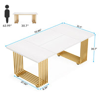 Moderner Executive-Schreibtisch mit goldenen Metallbeinen