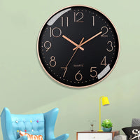 8-Zoll-Wanduhr aus geräuschlosem Quarz, runde dreidimensionale digitale moderne Wanduhr, nicht tickende Wanduhr, Schlafzimmer-Wohnzimmer